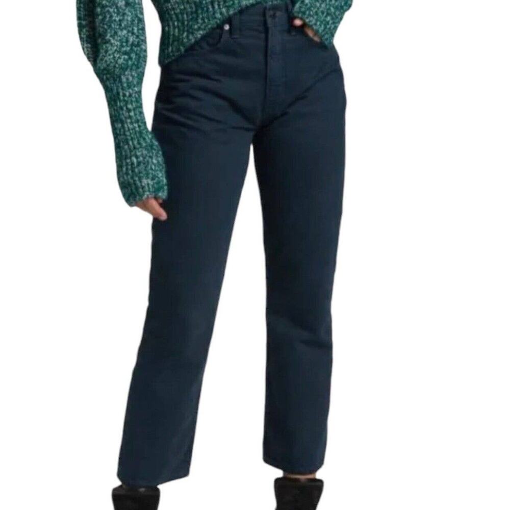 Veronica Beard NWT Ryleigh Slim Straight Jeans Petrol Size 24/00 High Rise Denim